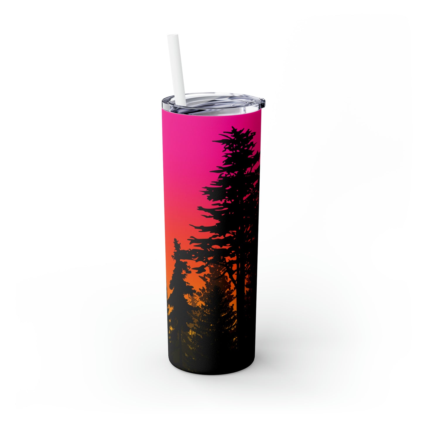 Pink Sunset- Skinny Tumbler with Straw, 20oz