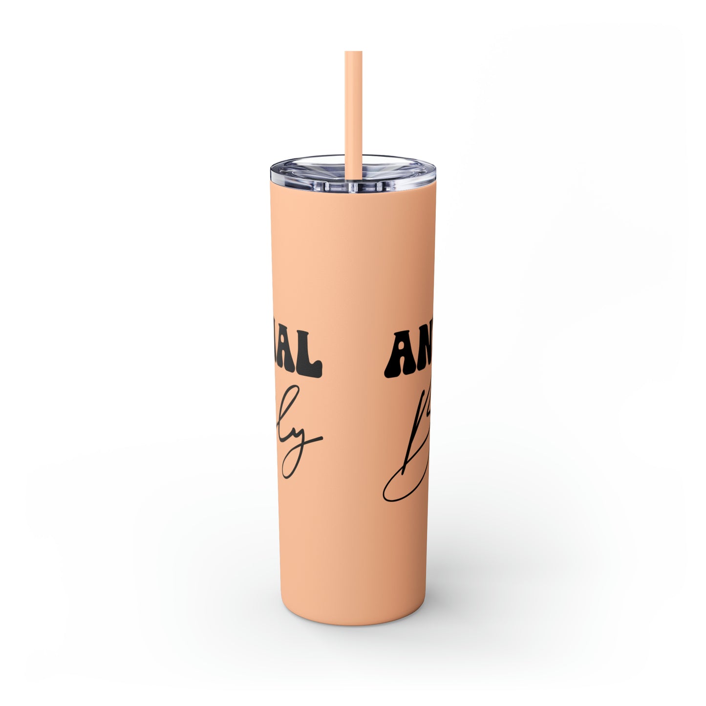 Anti-social butterfly-Skinny Tumbler with Straw, 20oz