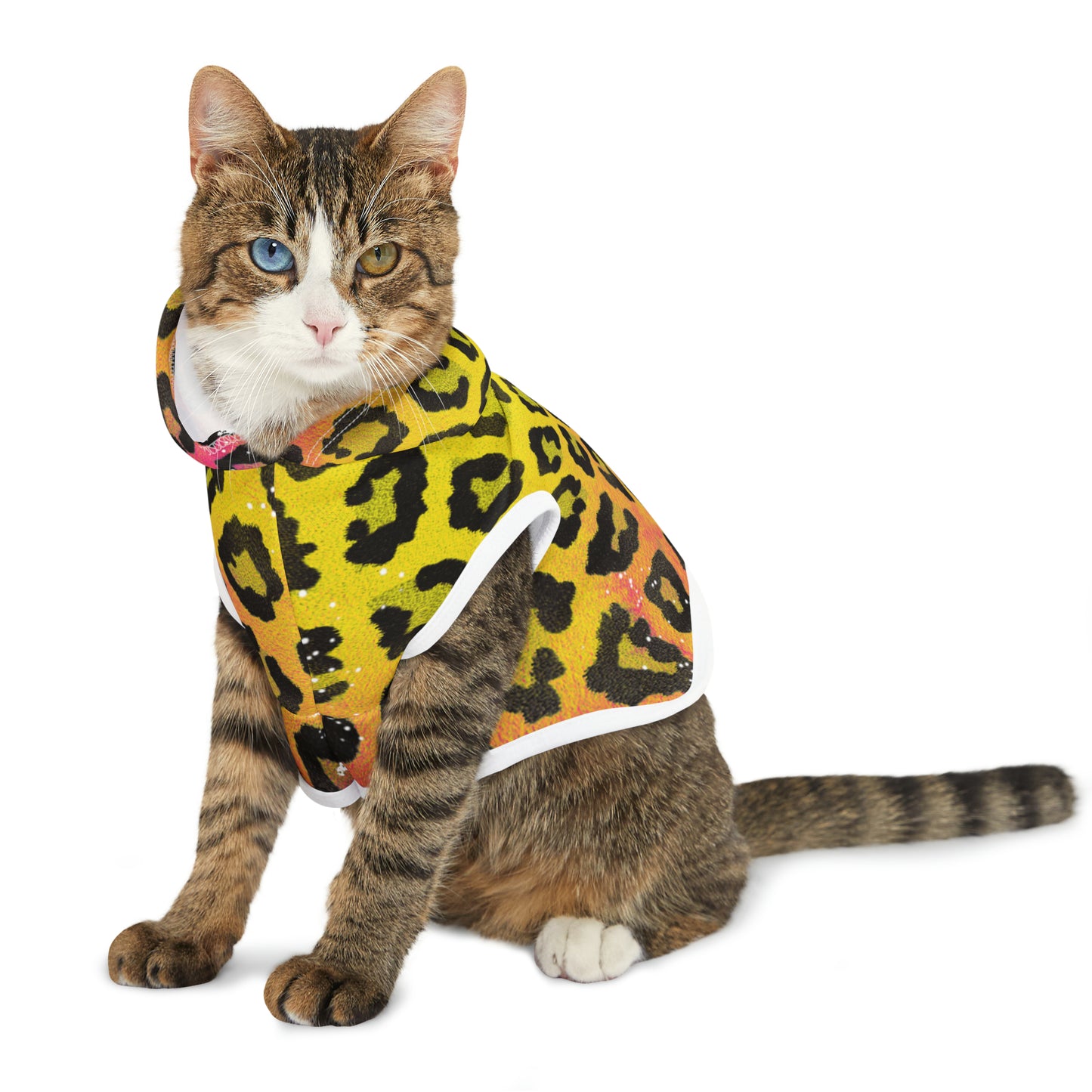 Orange and Pink - Cheetah print- Pet Hoodie