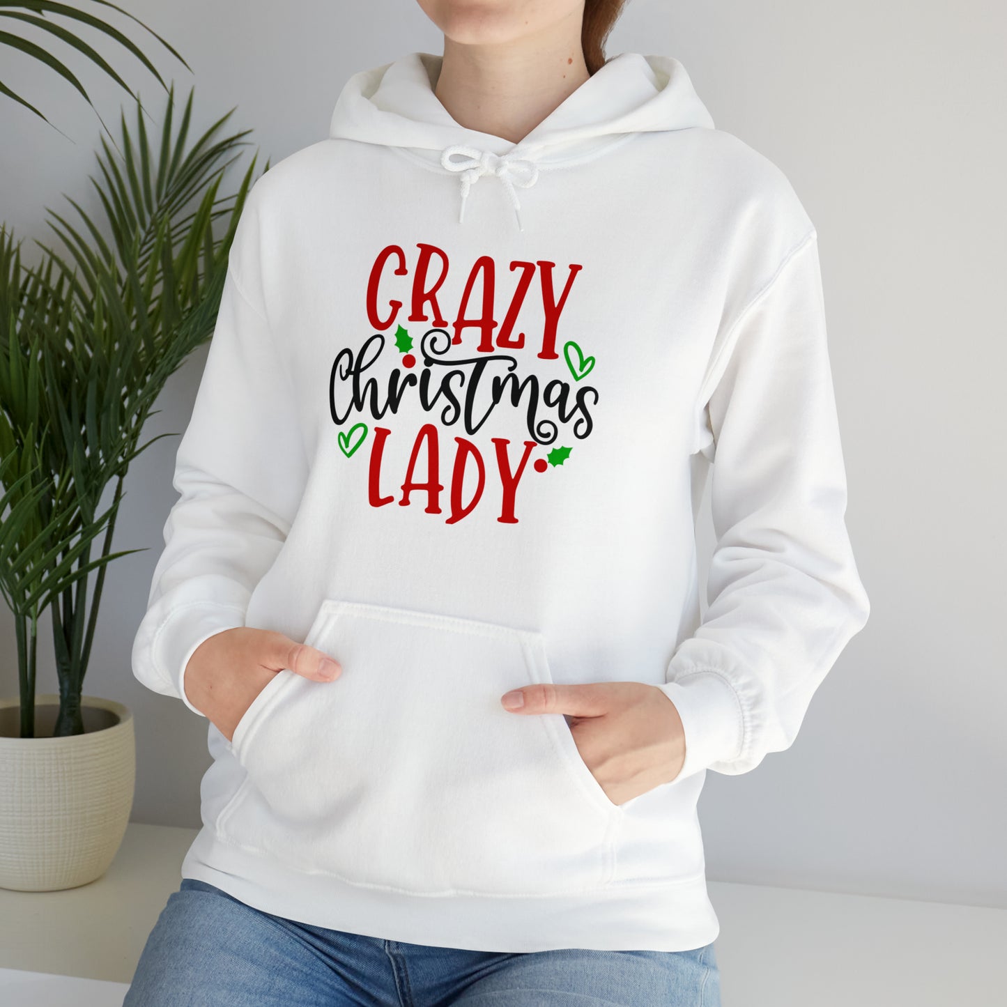 Crazy Christmas Lady - Unisex Heavy Blend™ Hooded Sweatshirt