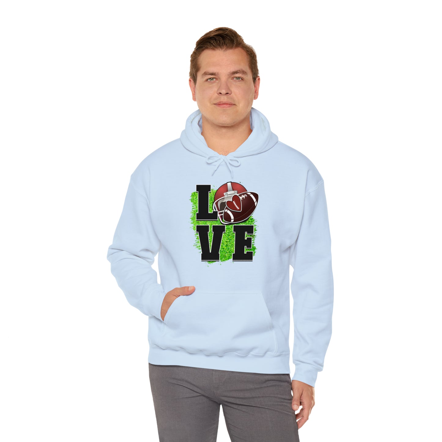 LOVE FOOTBALL- Unisex Heavy Blend™ Hooded Sweatshirt