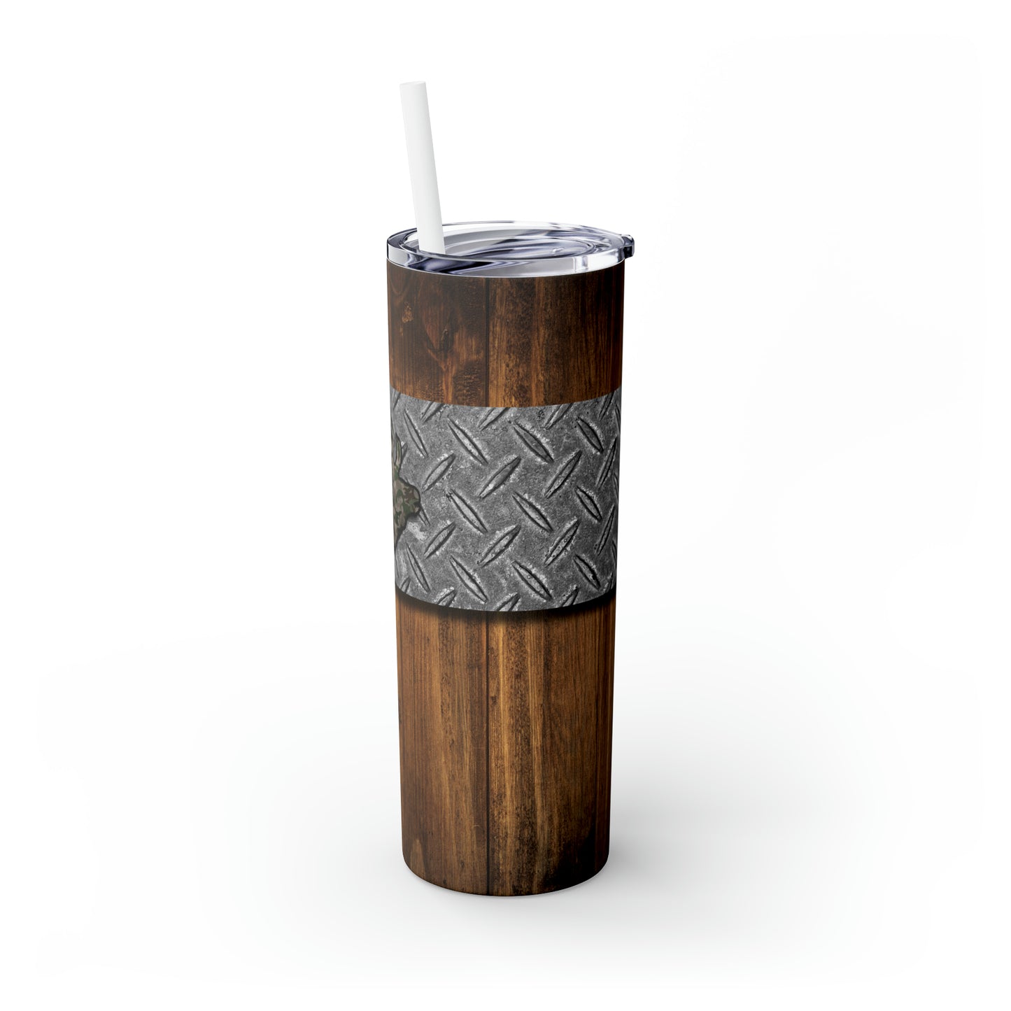 Elk Hunting - Skinny Tumbler with Straw, 20oz