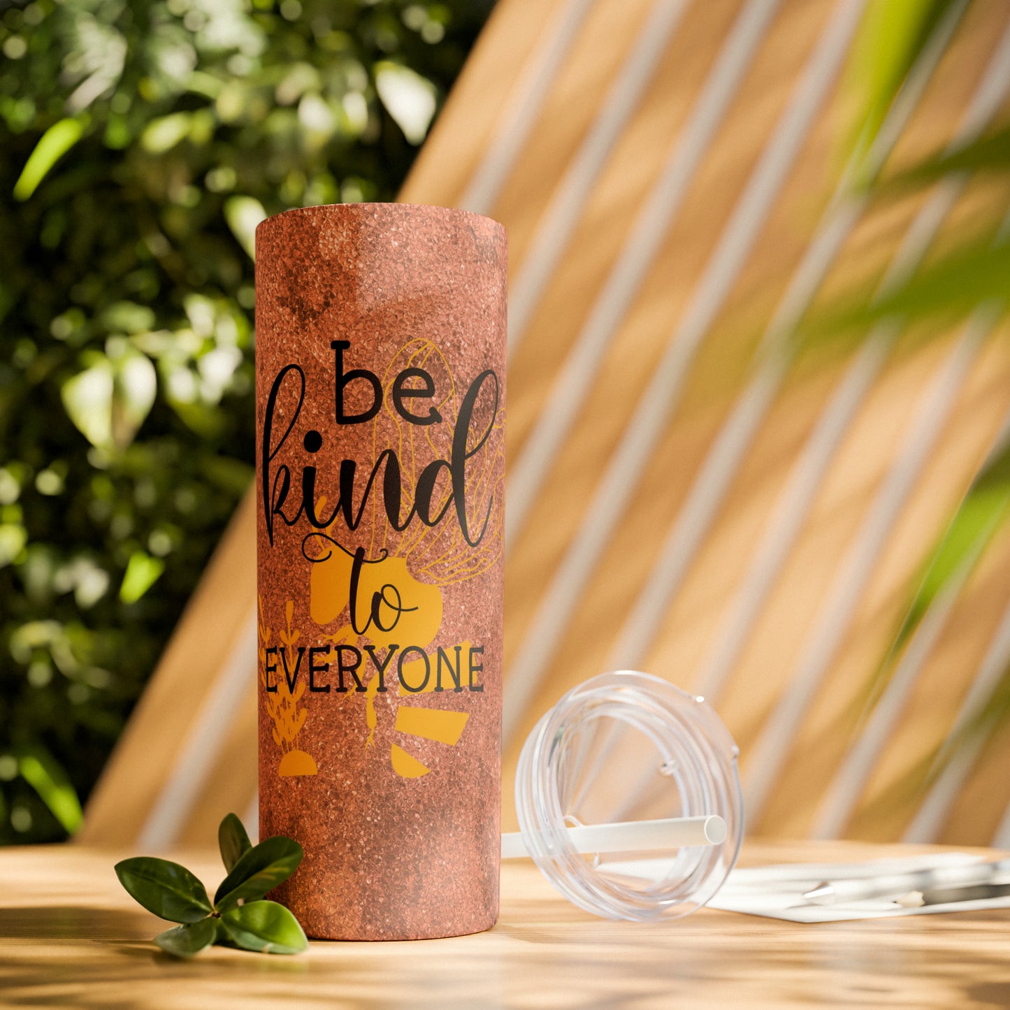 Be kind-Skinny Tumbler with Straw, 20oz