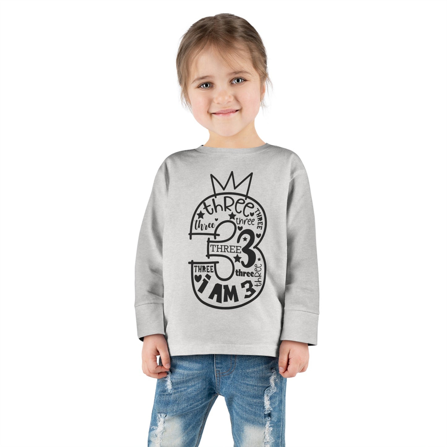 I'm three-Toddler Long Sleeve Tee