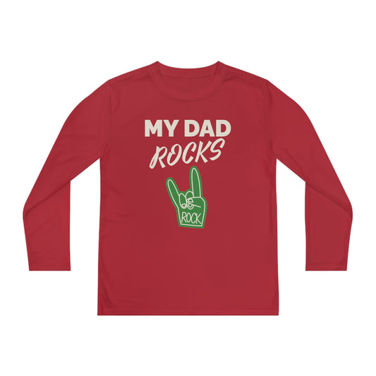 My dad rocks-Youth Long Sleeve Competitor Tee