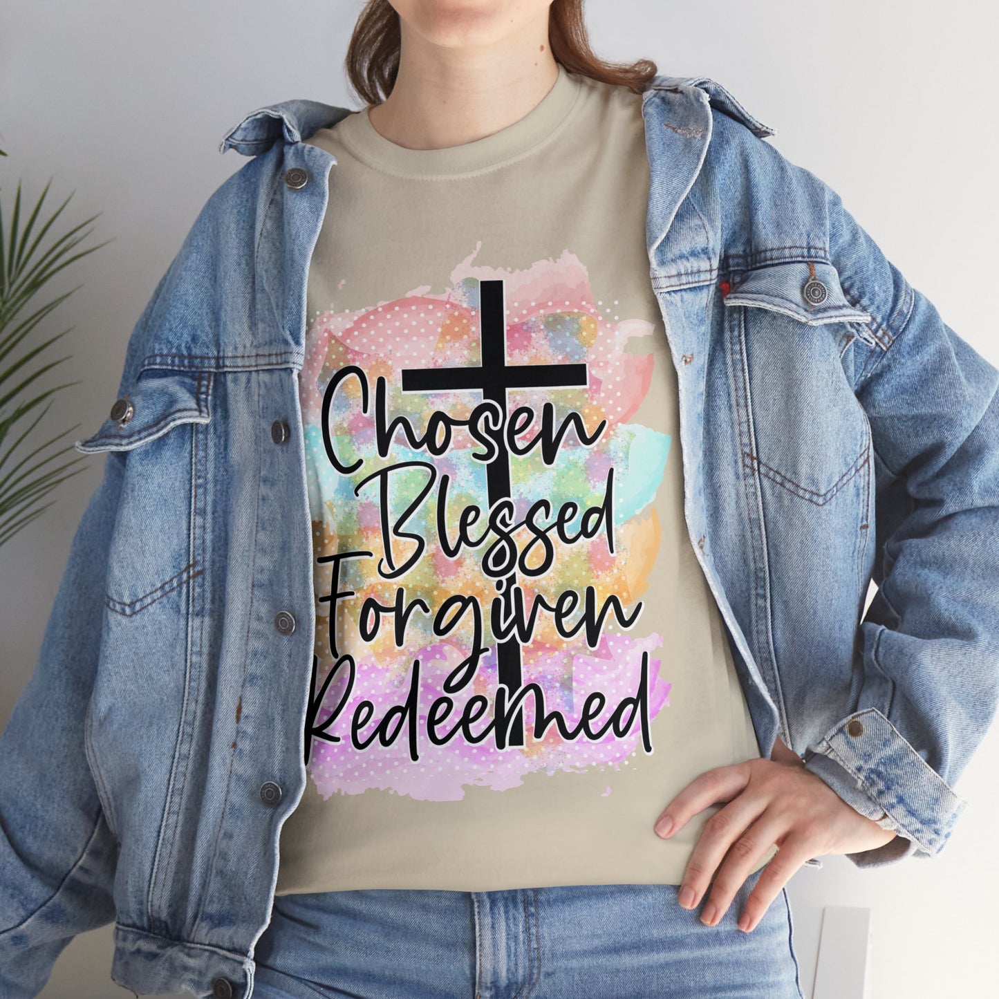 Chosen Blessed forgiven- Unisex Heavy Cotton Tee