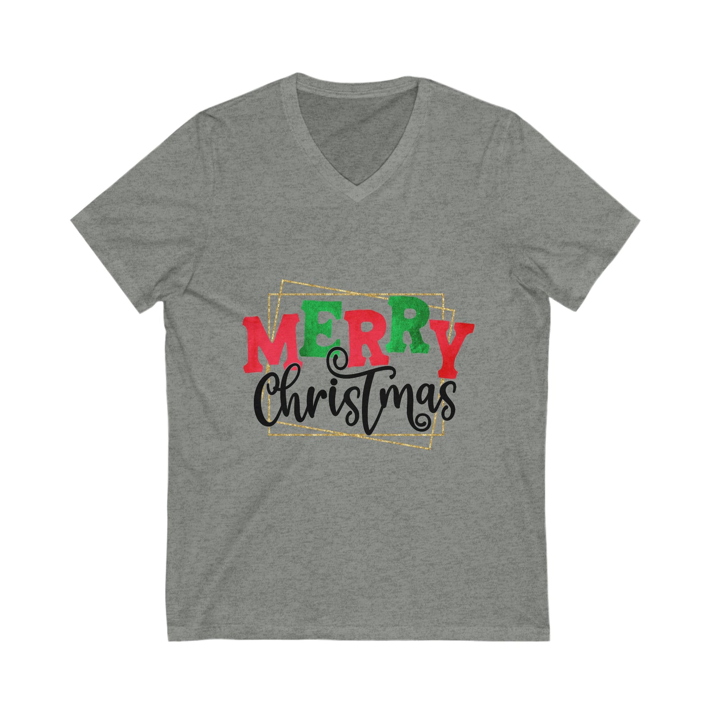 Merry Christmas- Unisex Jersey Short Sleeve V-Neck Tee