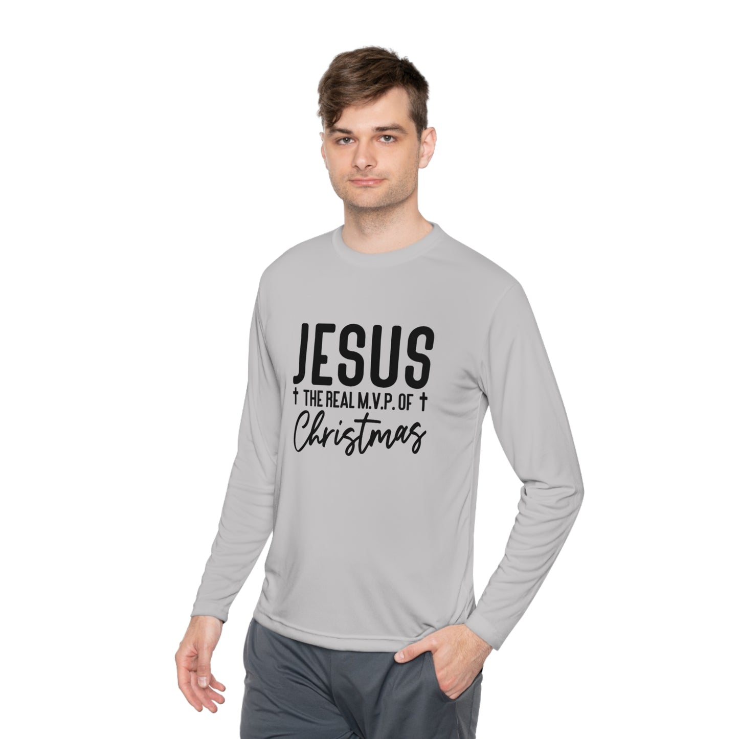 Jesus MVP of Christmas- Unisex Lightweight Long Sleeve Tee