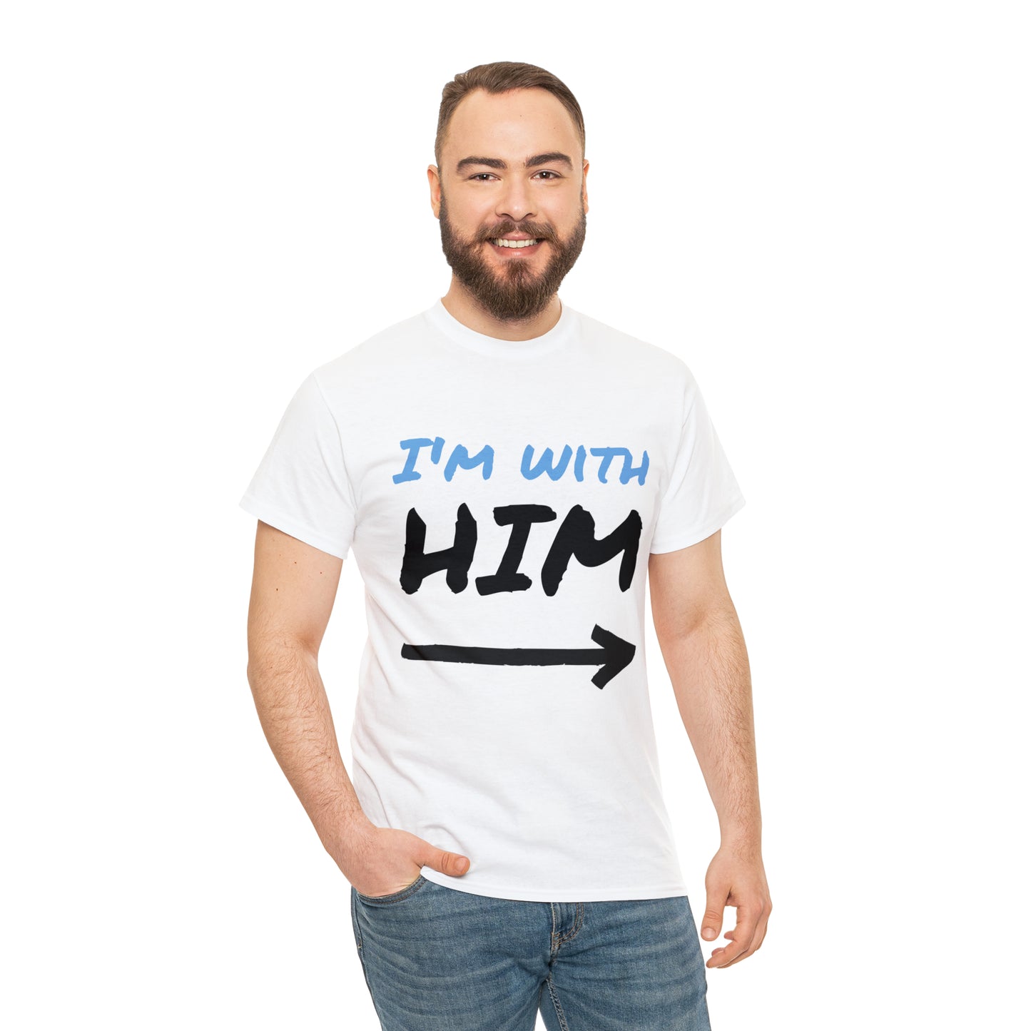 I'm with him!-Unisex Heavy Cotton Tee