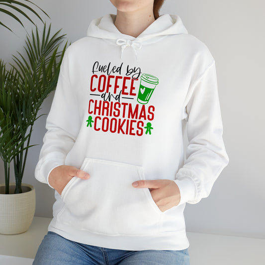 Fueled by coffee and Christmas cookies - Unisex Heavy Blend™ Hooded Sweatshirt