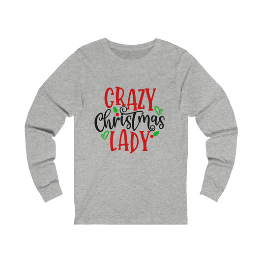 Crazy christmas lady-Unisex Jersey Long Sleeve Tee