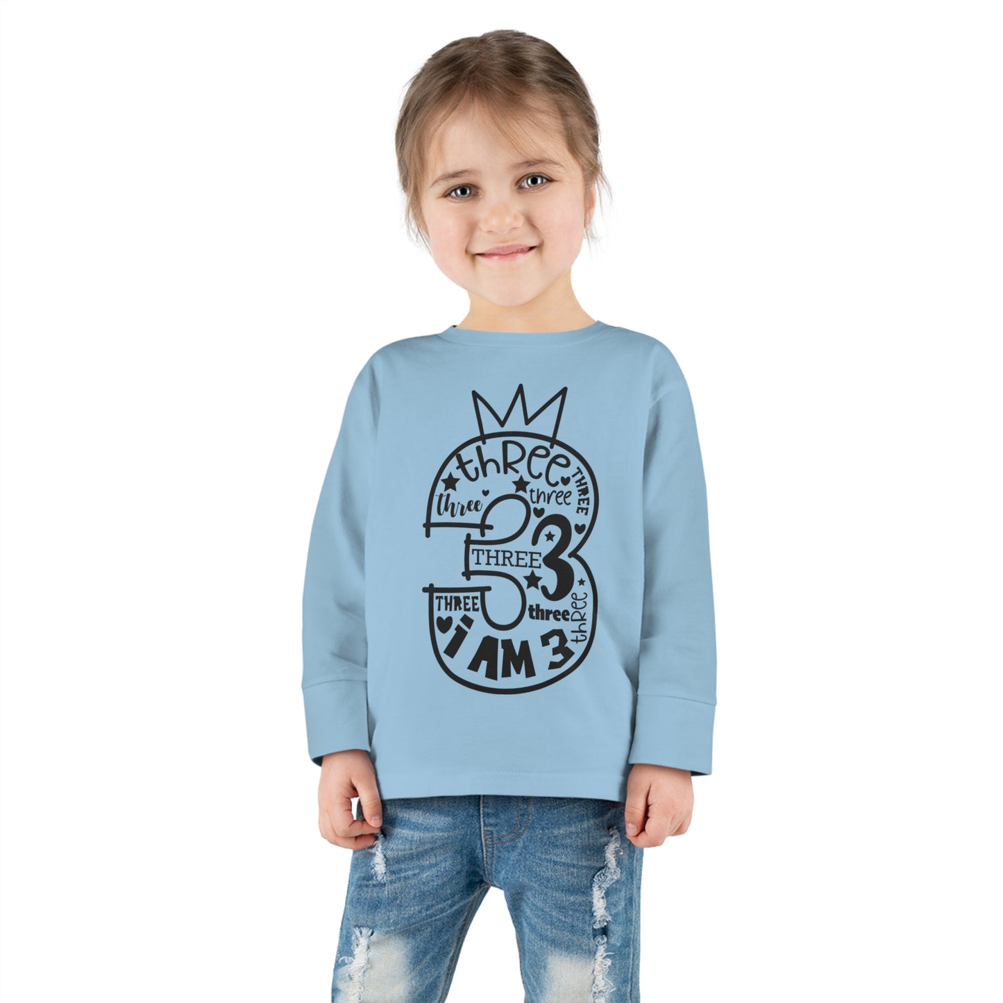 I'm three-Toddler Long Sleeve Tee