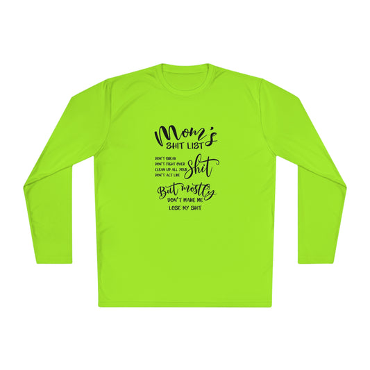 Mom's shit list- Unisex Lightweight Long Sleeve Tee
