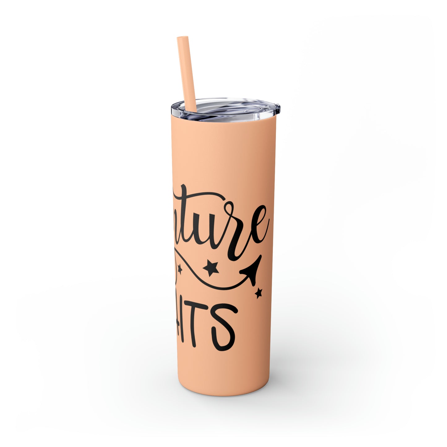 Adventure Awaits- Skinny Tumbler with Straw, 20oz