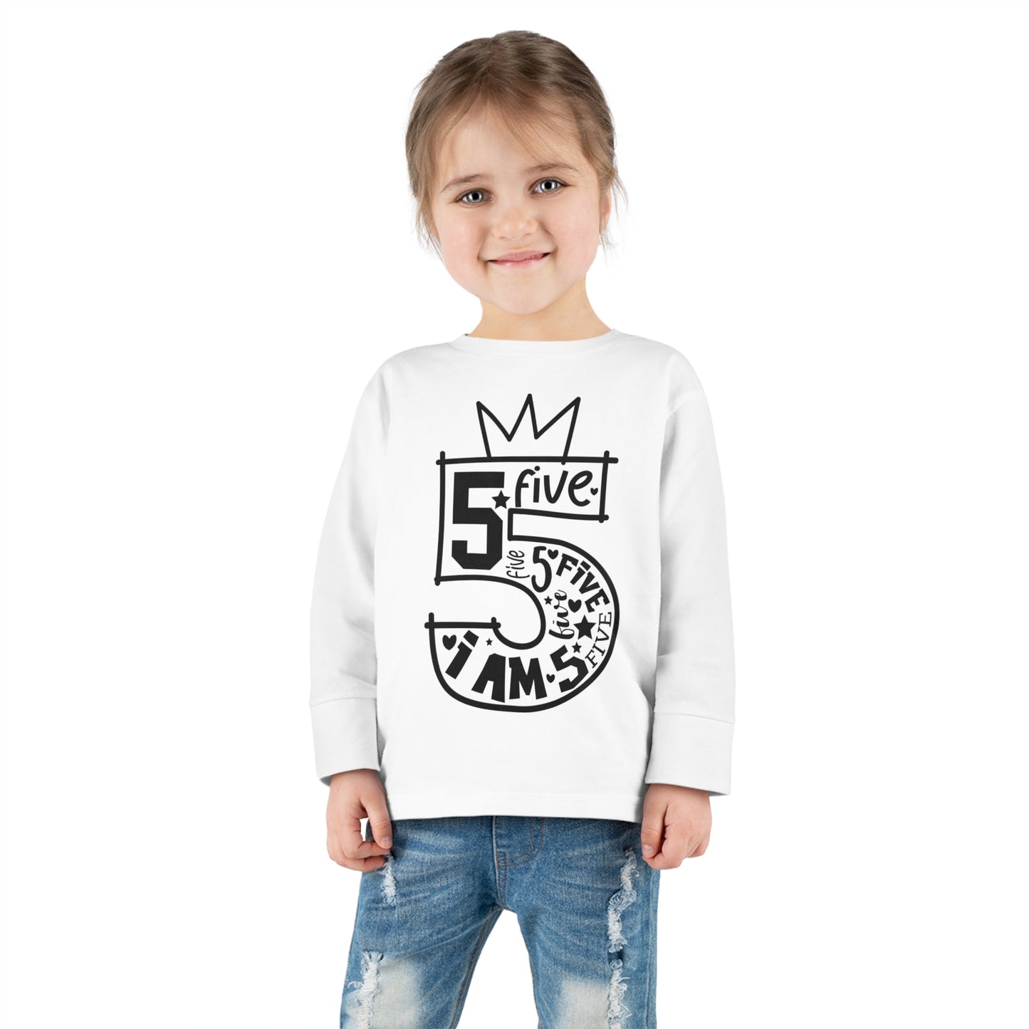 I'm five- Toddler Long Sleeve Tee