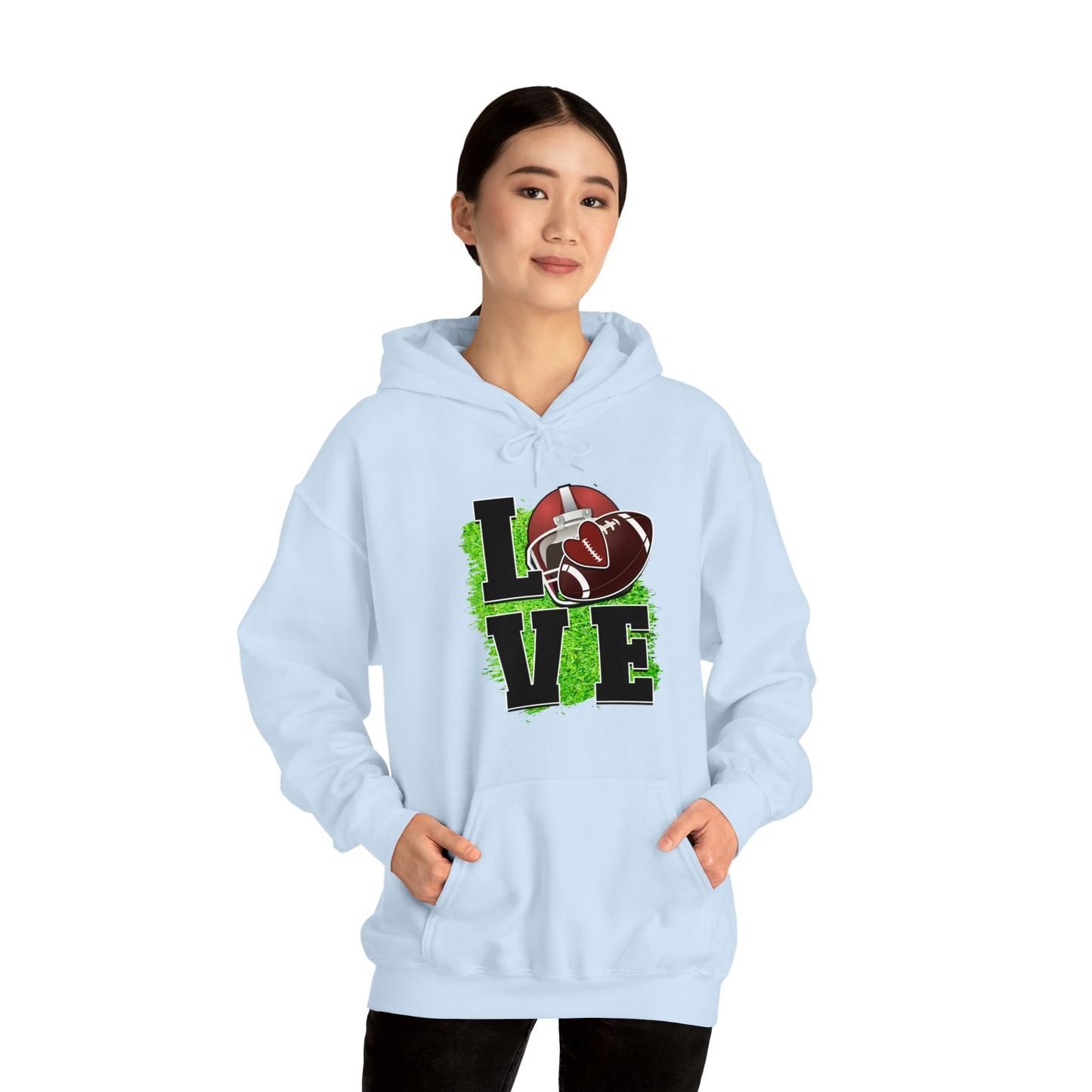 LOVE FOOTBALL- Unisex Heavy Blend™ Hooded Sweatshirt