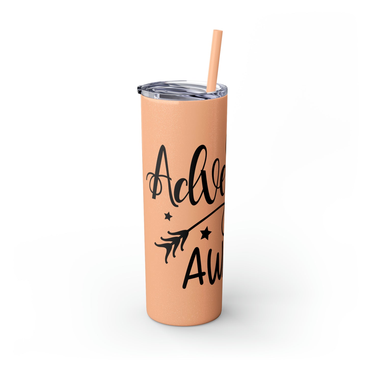 Adventure Awaits- Skinny Tumbler with Straw, 20oz