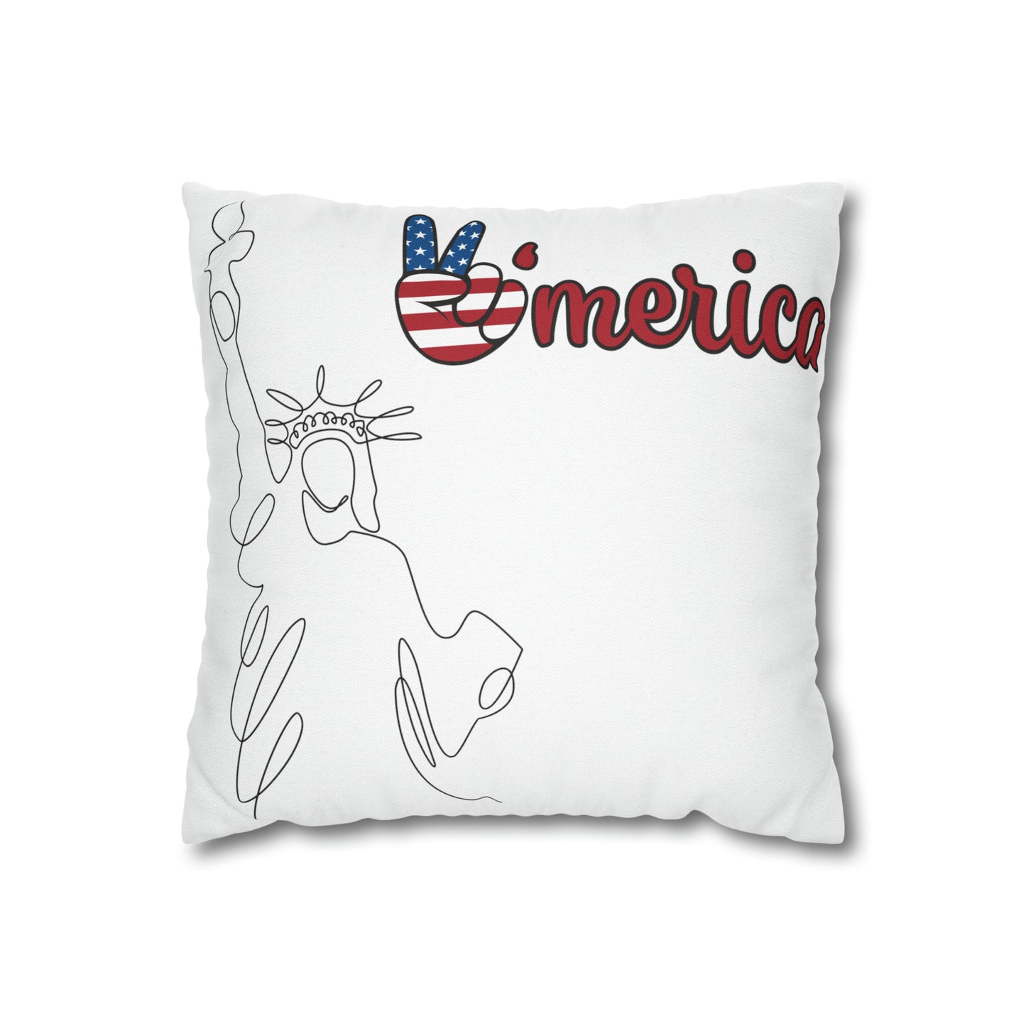 Liberty-Statue-Spun Polyester Square Pillow Case