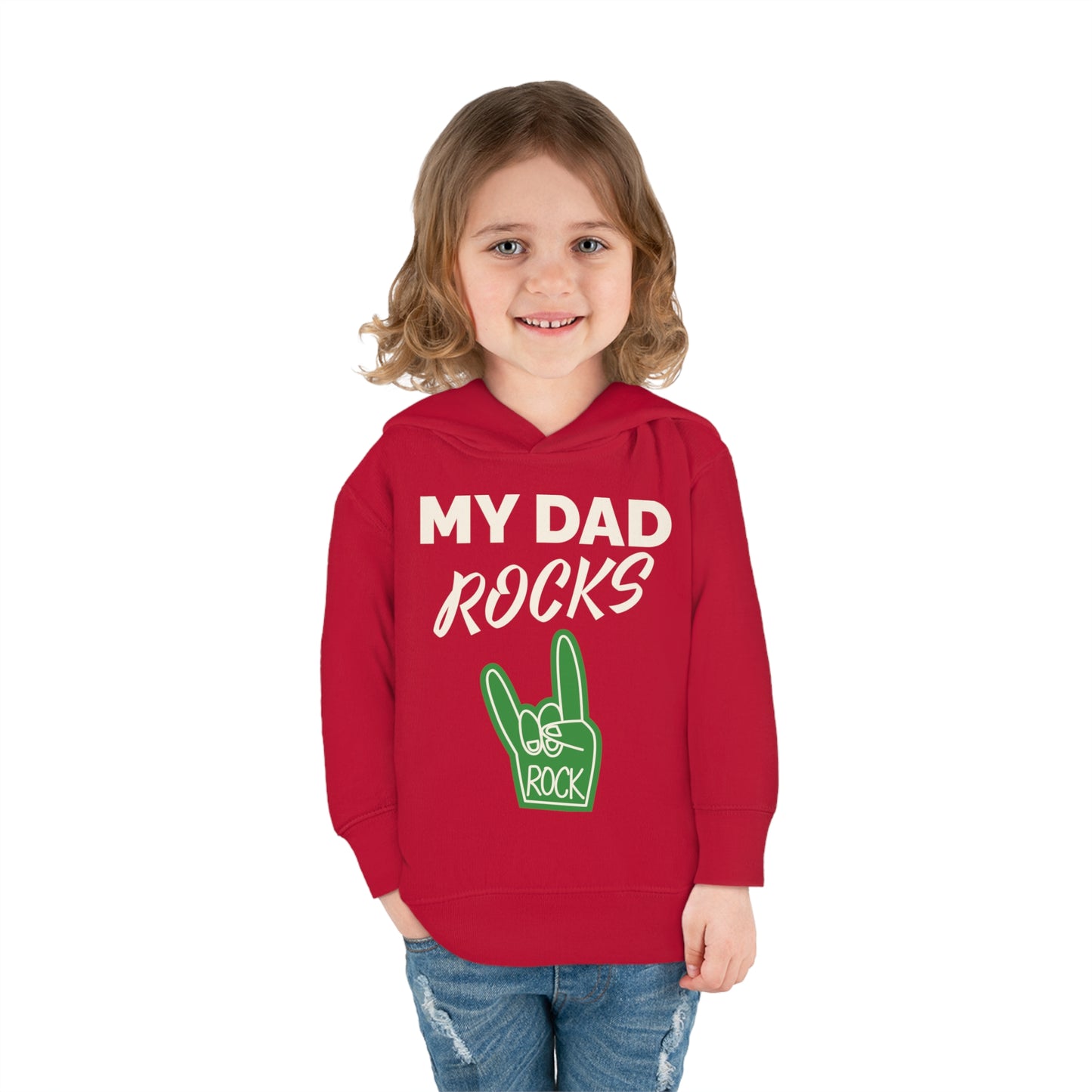 My dad rocks-Toddler Pullover Fleece Hoodie