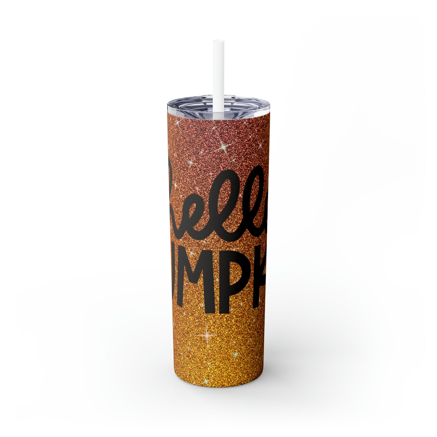 Hello Pumpkin-Skinny Tumbler with Straw, 20oz