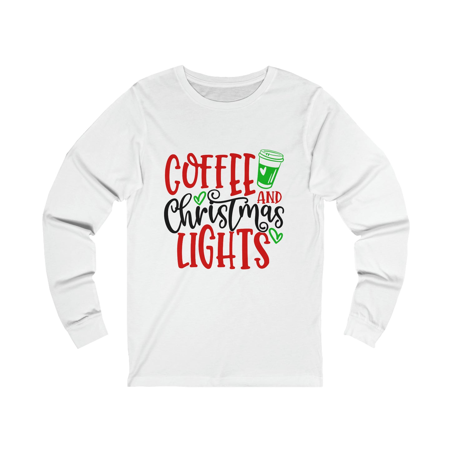 Coffee and Christmas lights - Unisex Jersey Long Sleeve Tee