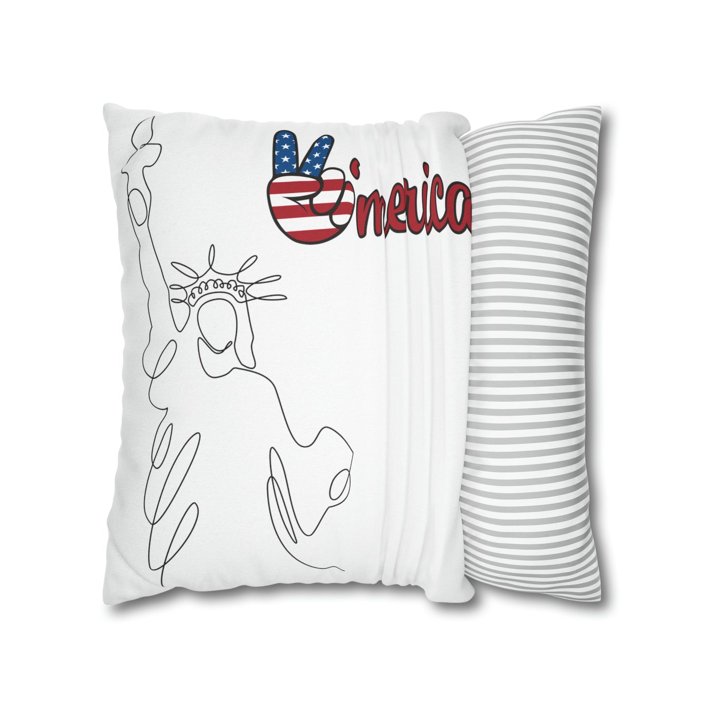 Liberty-Statue-Spun Polyester Square Pillow Case