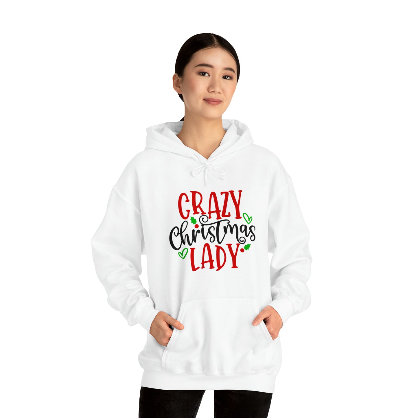 Crazy Christmas Lady - Unisex Heavy Blend™ Hooded Sweatshirt