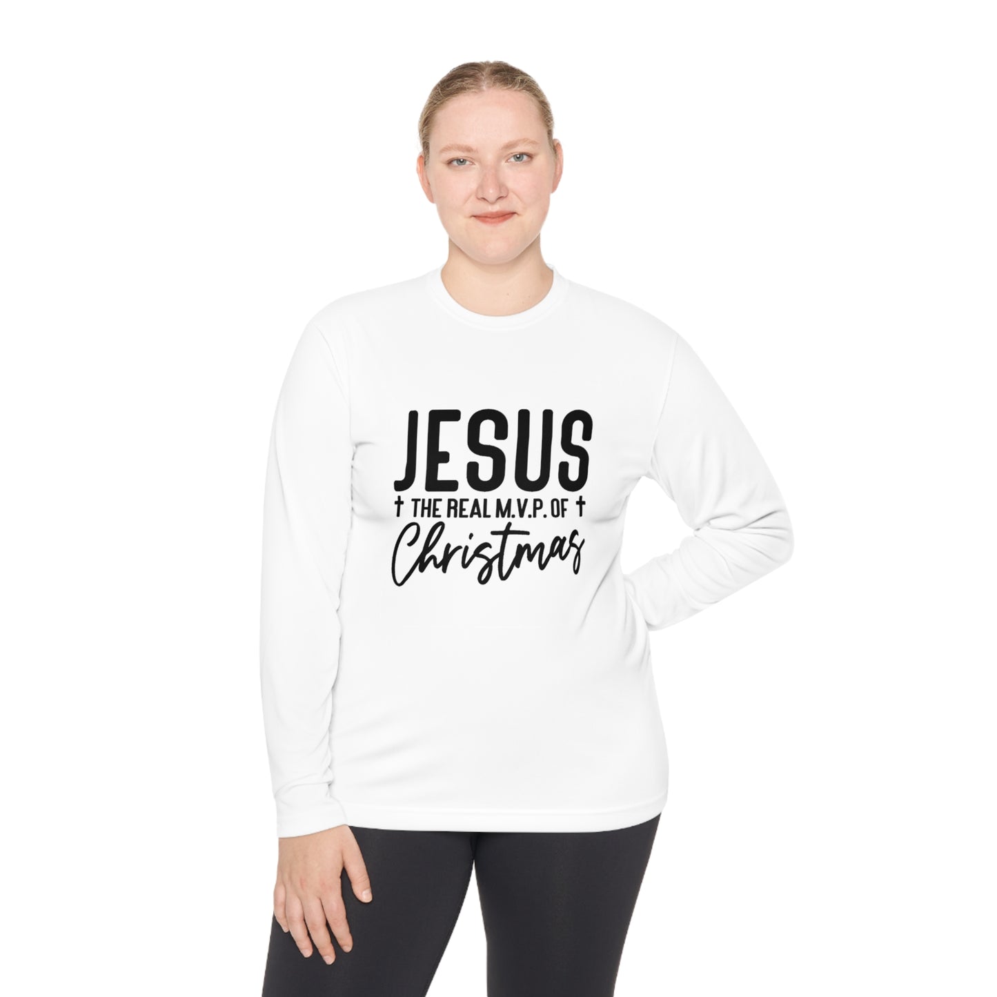 Jesus MVP of Christmas- Unisex Lightweight Long Sleeve Tee