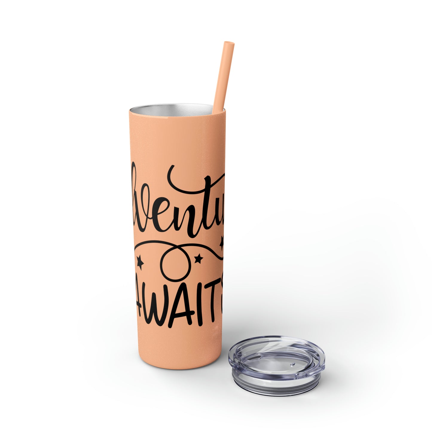 Adventure Awaits- Skinny Tumbler with Straw, 20oz