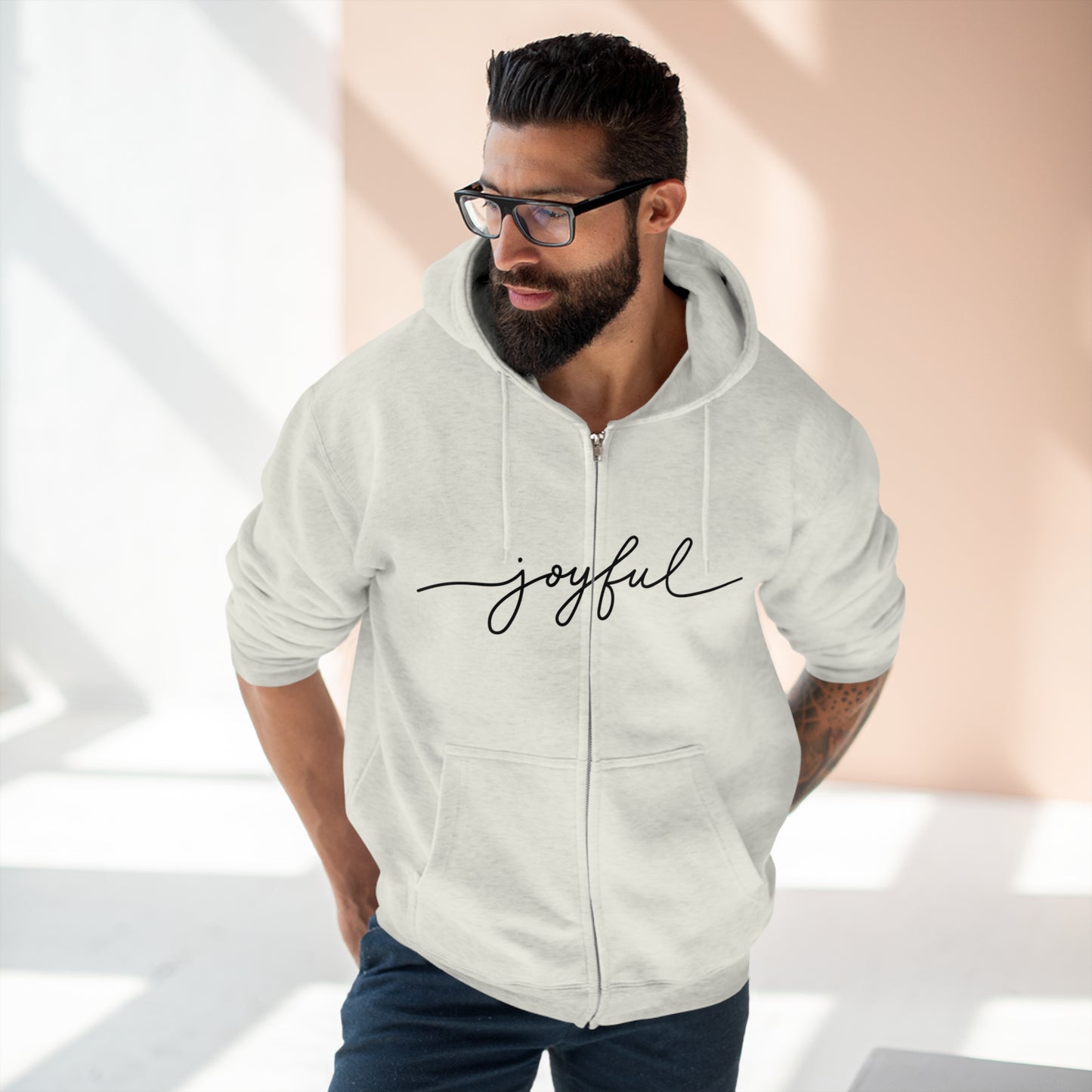 JOYFUL- Unisex Premium Full Zip Hoodie