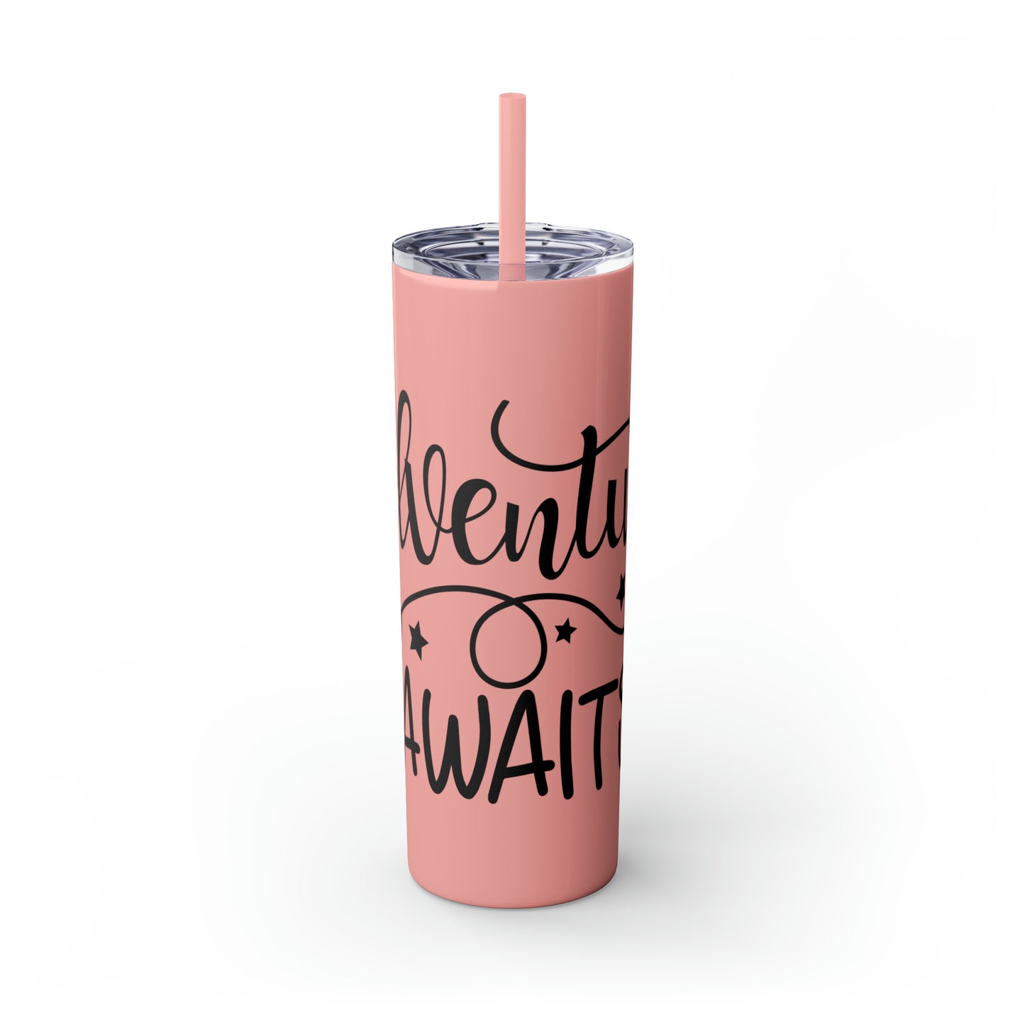 Adventure Awaits- Skinny Tumbler with Straw, 20oz