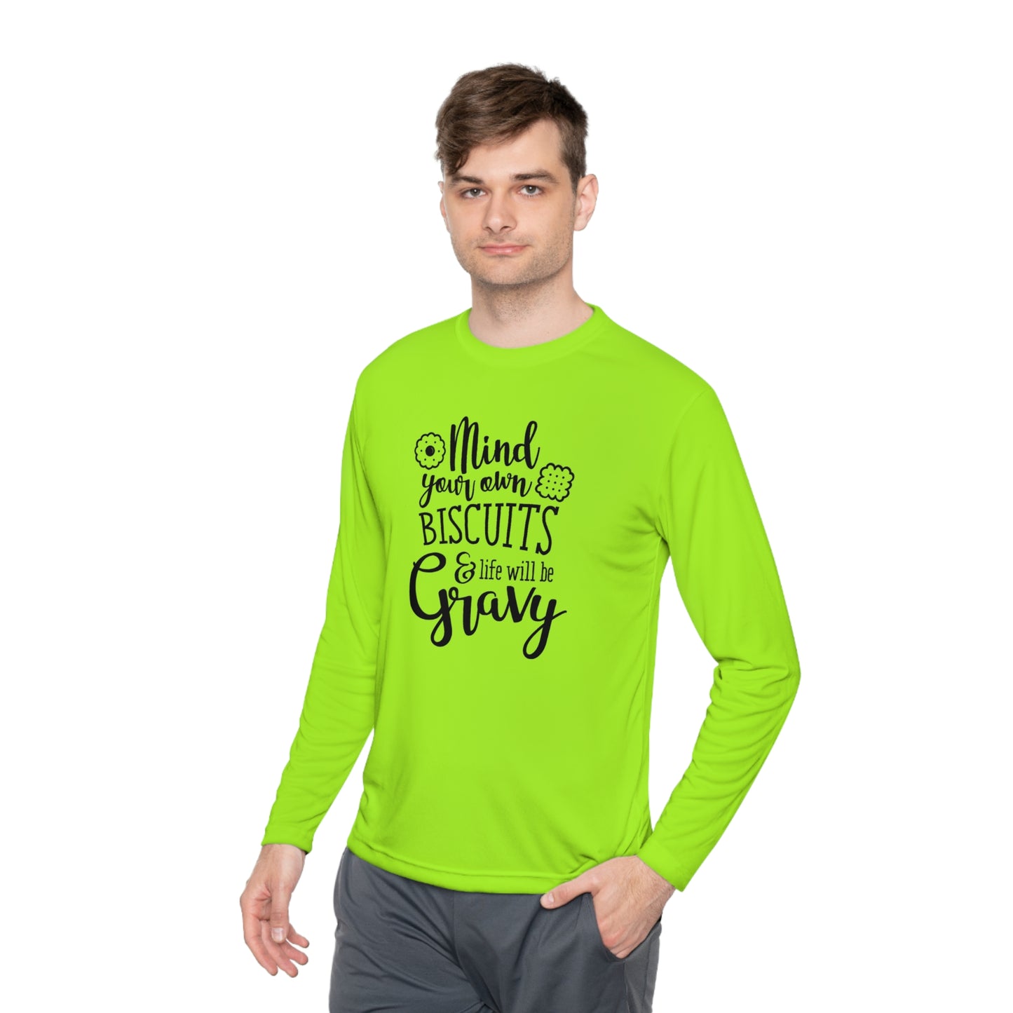 Mind your own biscuits - Unisex Lightweight Long Sleeve Tee