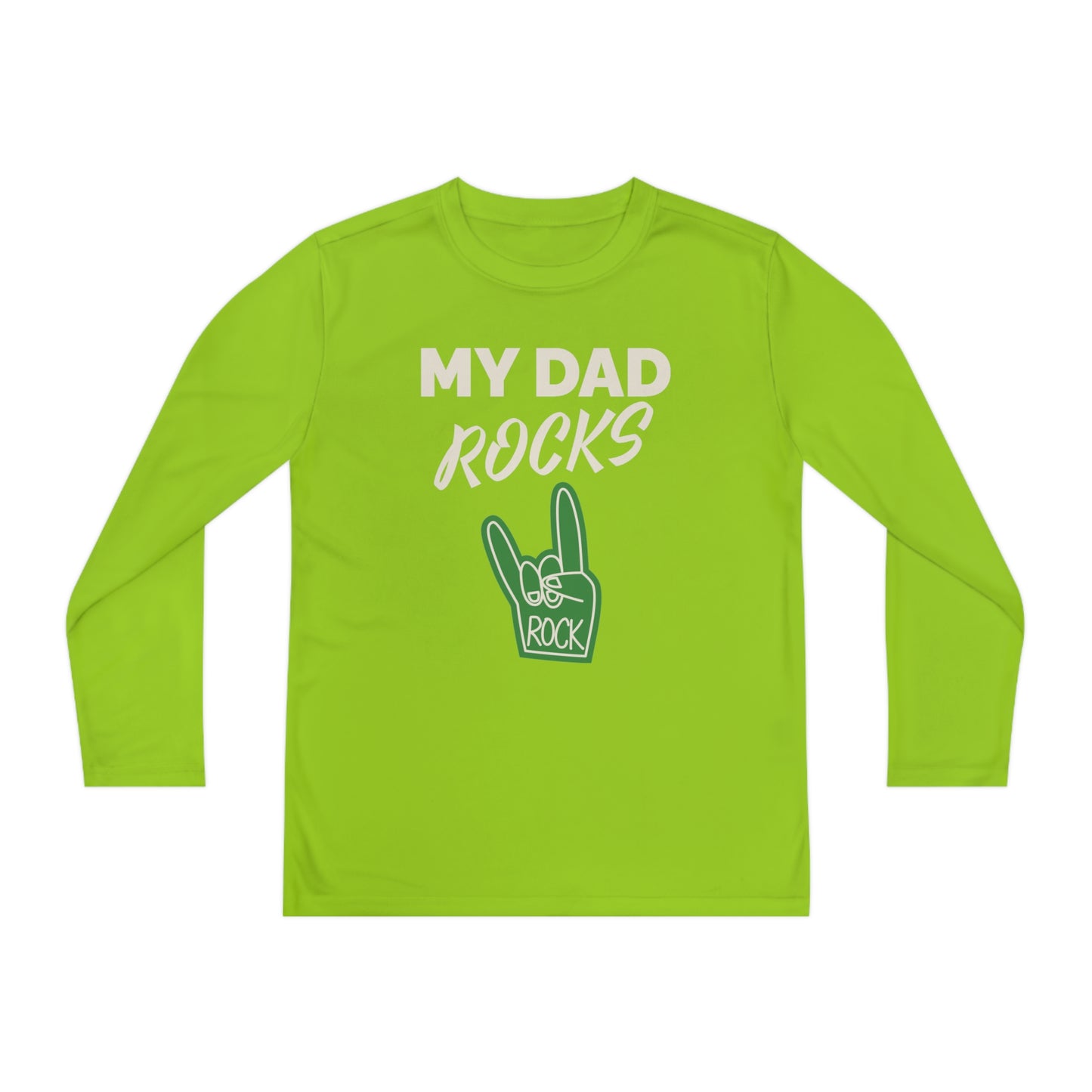 My dad rocks-Youth Long Sleeve Competitor Tee