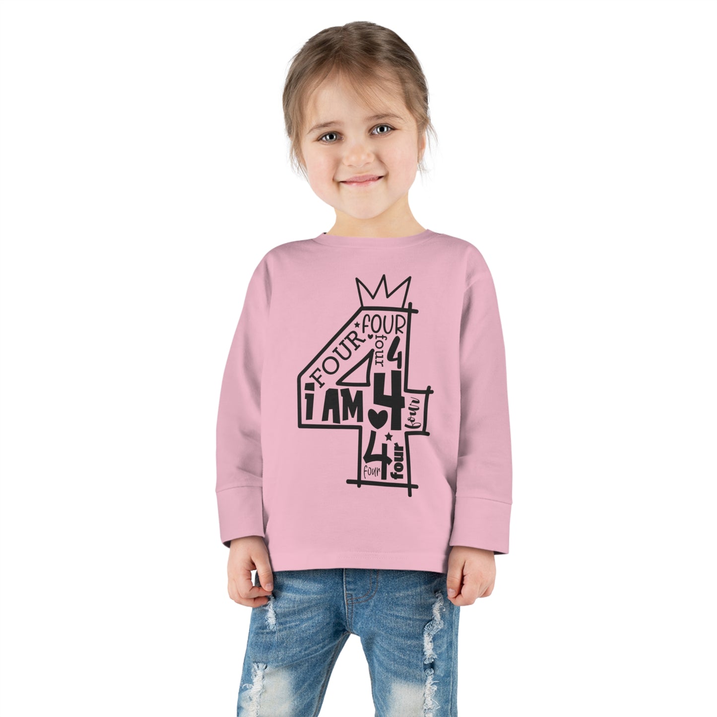 I'm four- Toddler Long Sleeve Tee