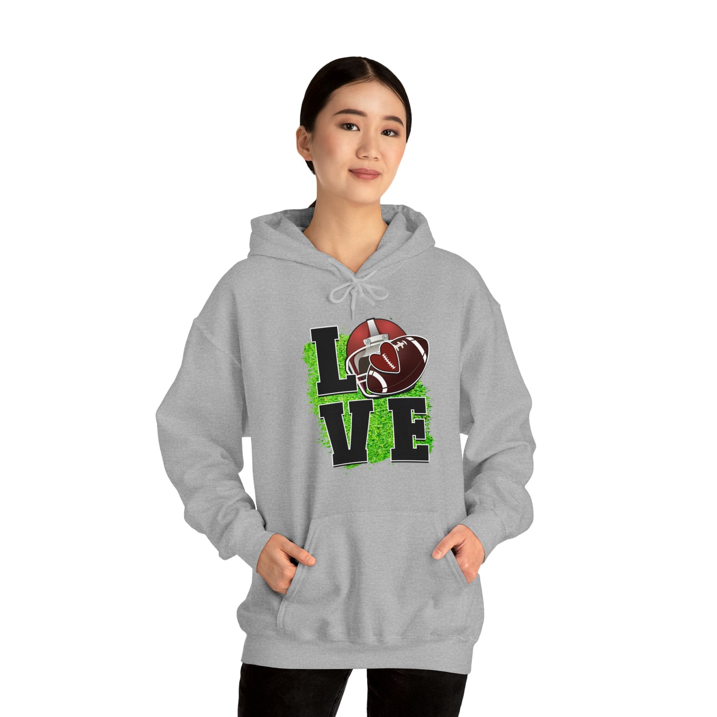 LOVE FOOTBALL- Unisex Heavy Blend™ Hooded Sweatshirt