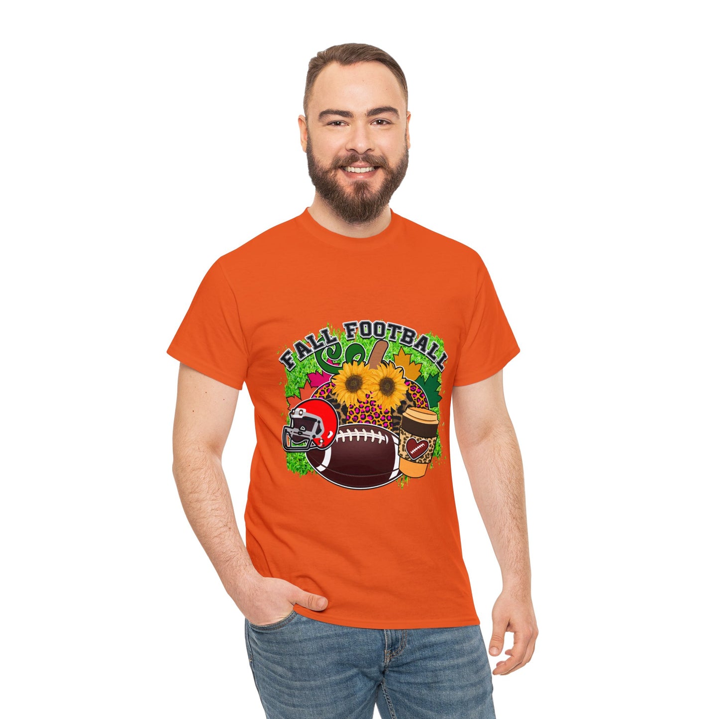 Fall Football- Unisex Heavy Cotton Tee