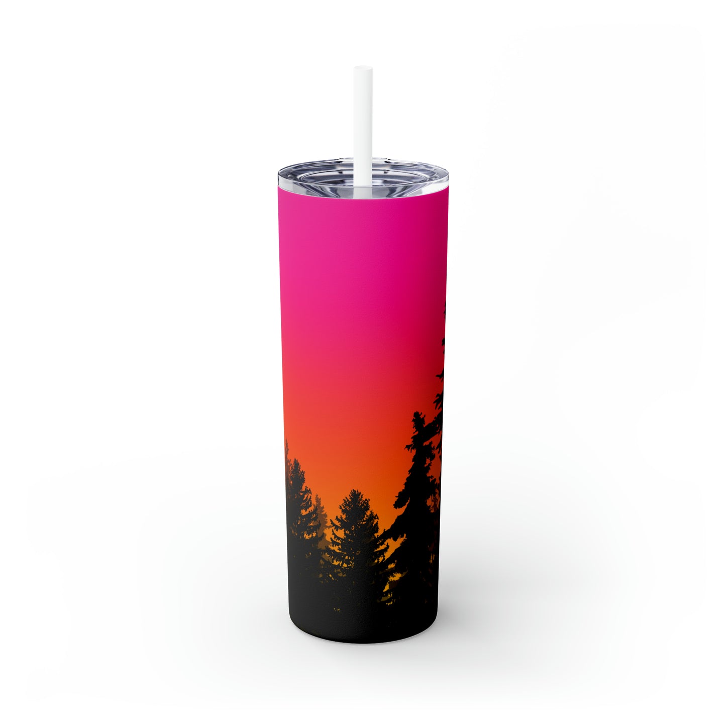 Pink Sunset- Skinny Tumbler with Straw, 20oz