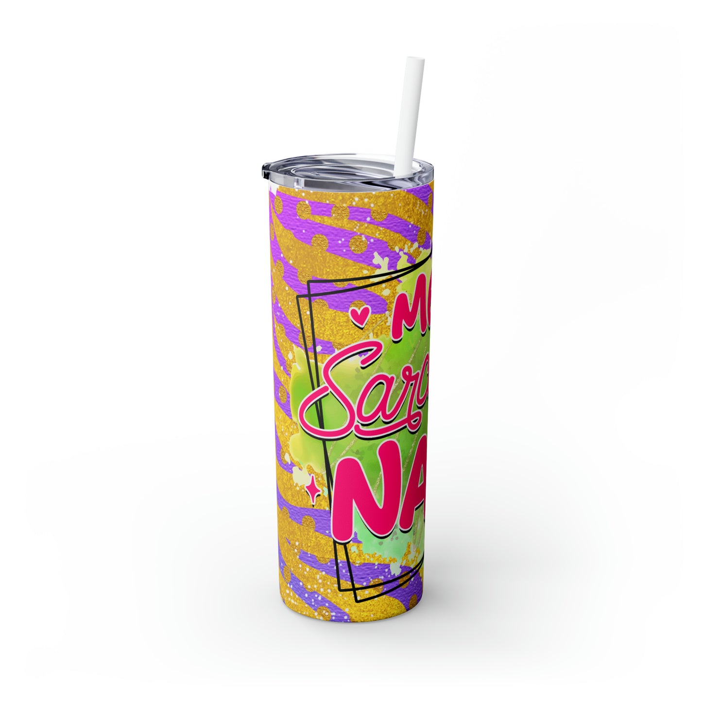 Me Sarcastic? - Skinny Tumbler with Straw, 20oz