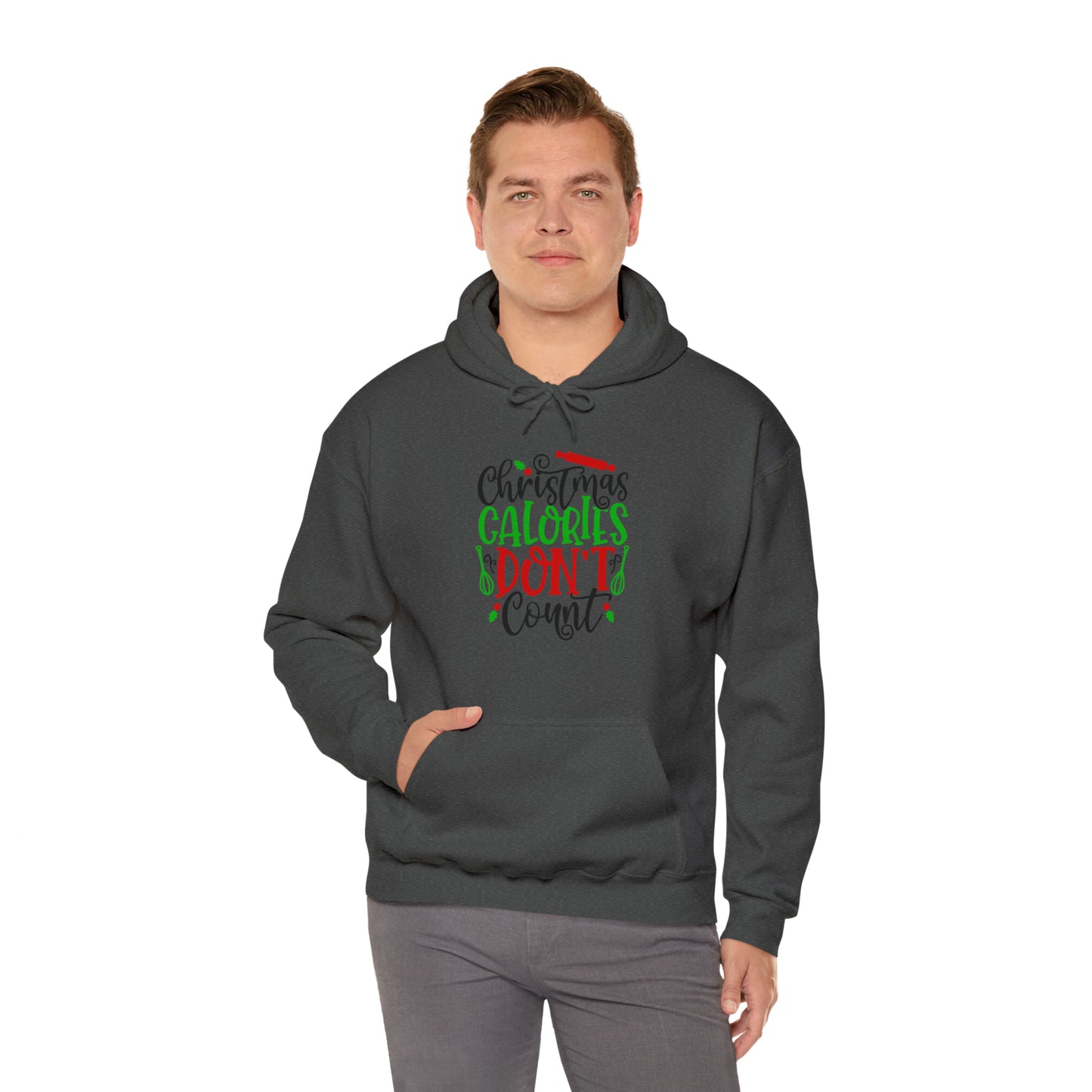 Christmas calories don't count- Unisex Heavy Blend™ Hooded Sweatshirt