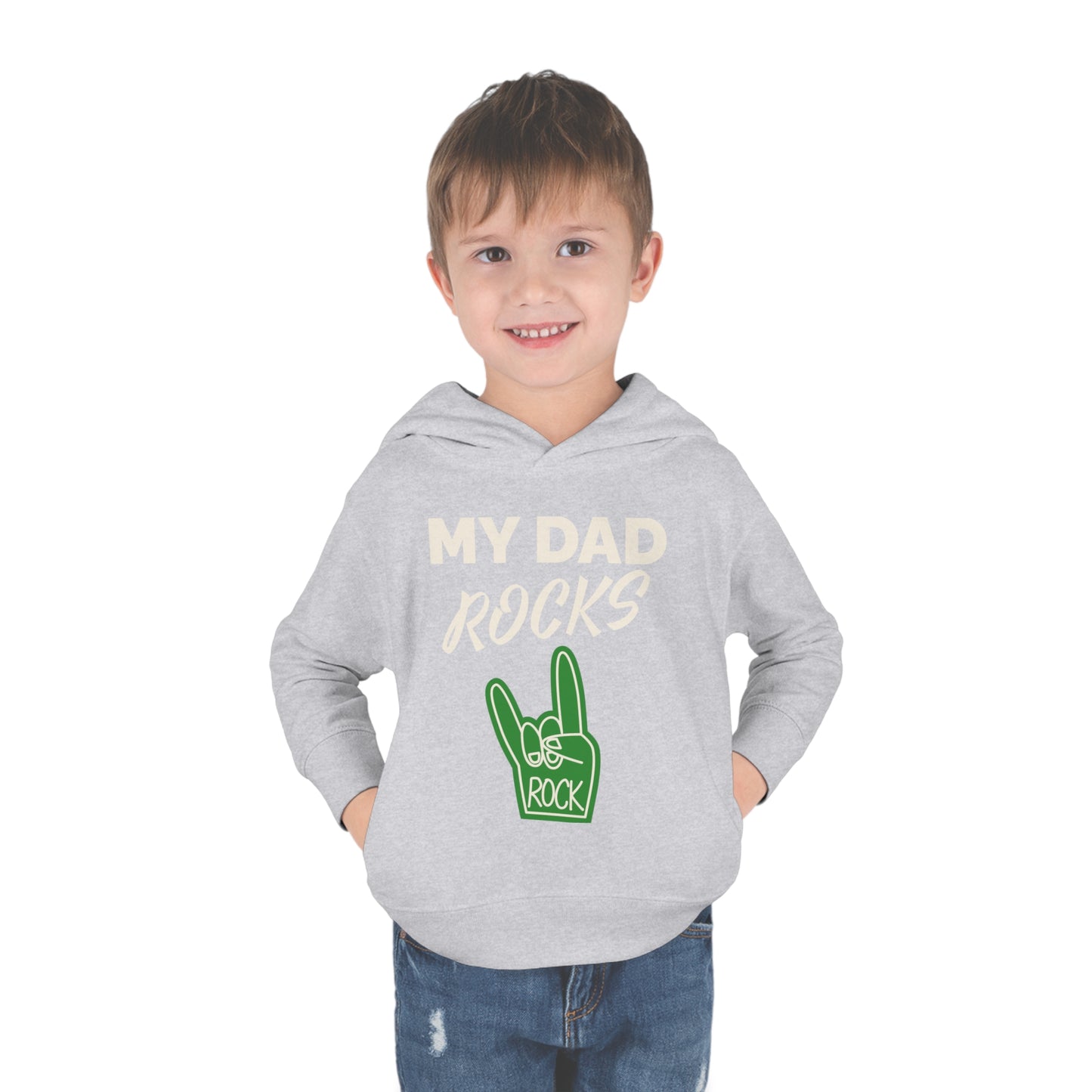 My dad rocks-Toddler Pullover Fleece Hoodie