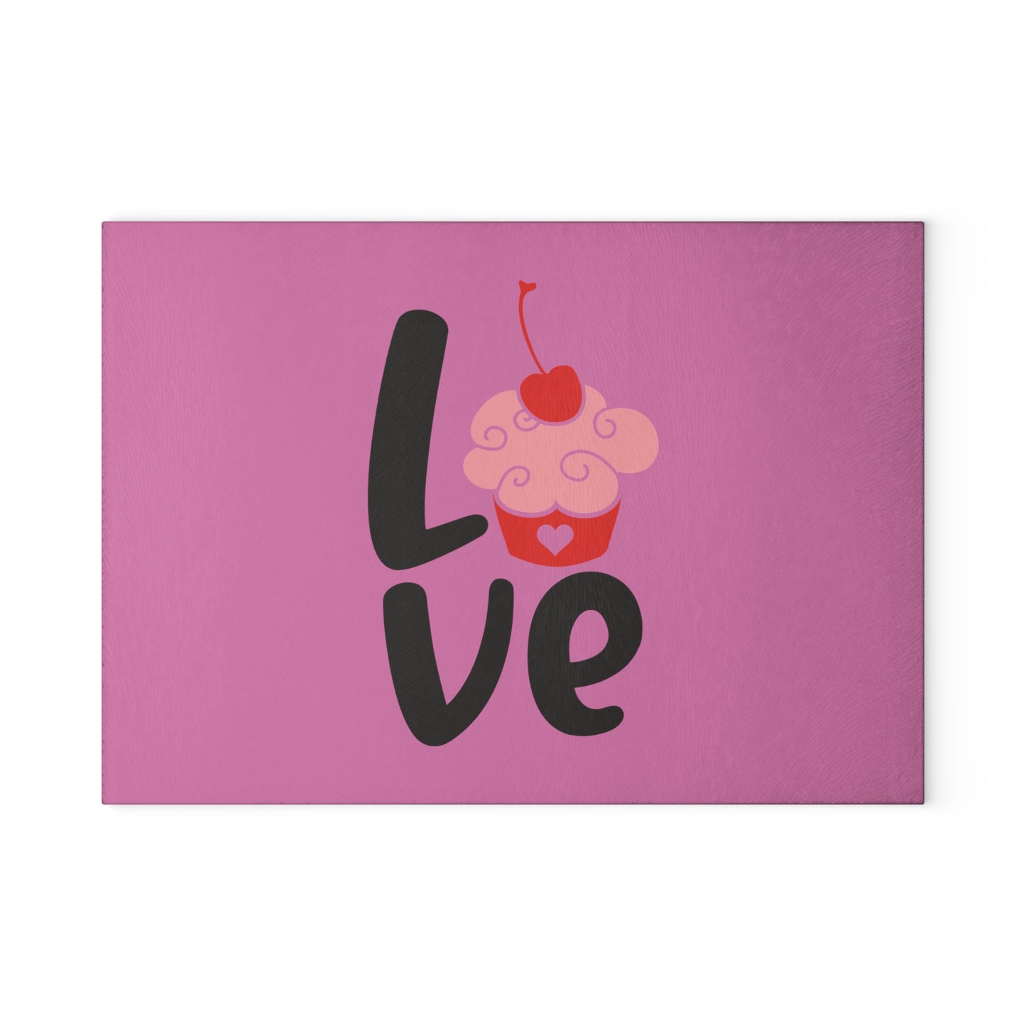 Love cupcake- Glass Cutting Board