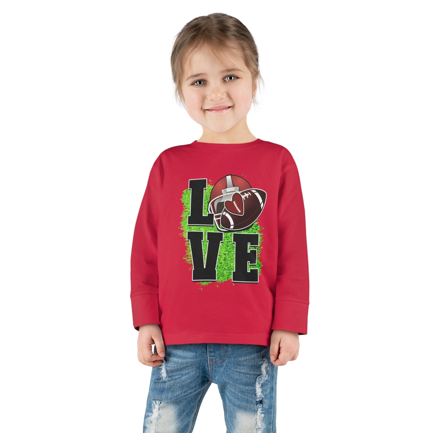 I love football-Toddler Long Sleeve Tee