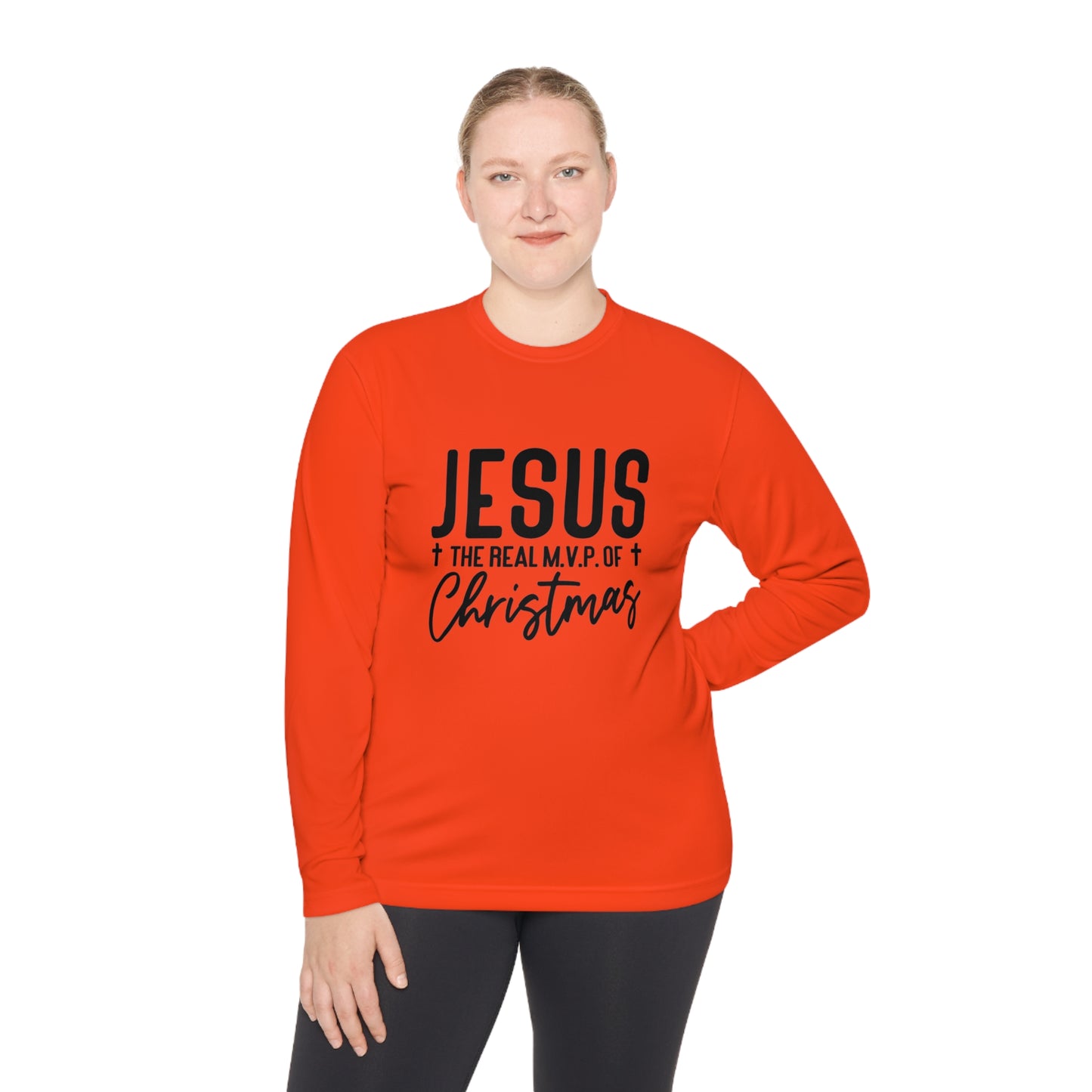 Jesus MVP of Christmas- Unisex Lightweight Long Sleeve Tee