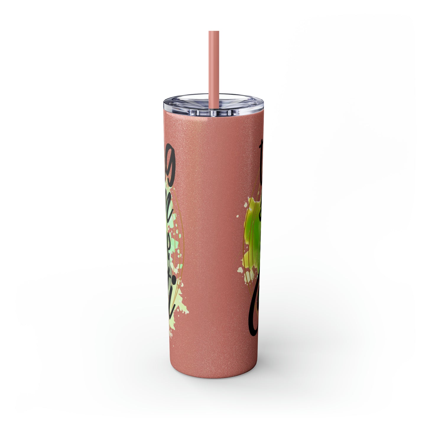 Throwing sarcasm like confetti- Skinny Tumbler with Straw, 20oz