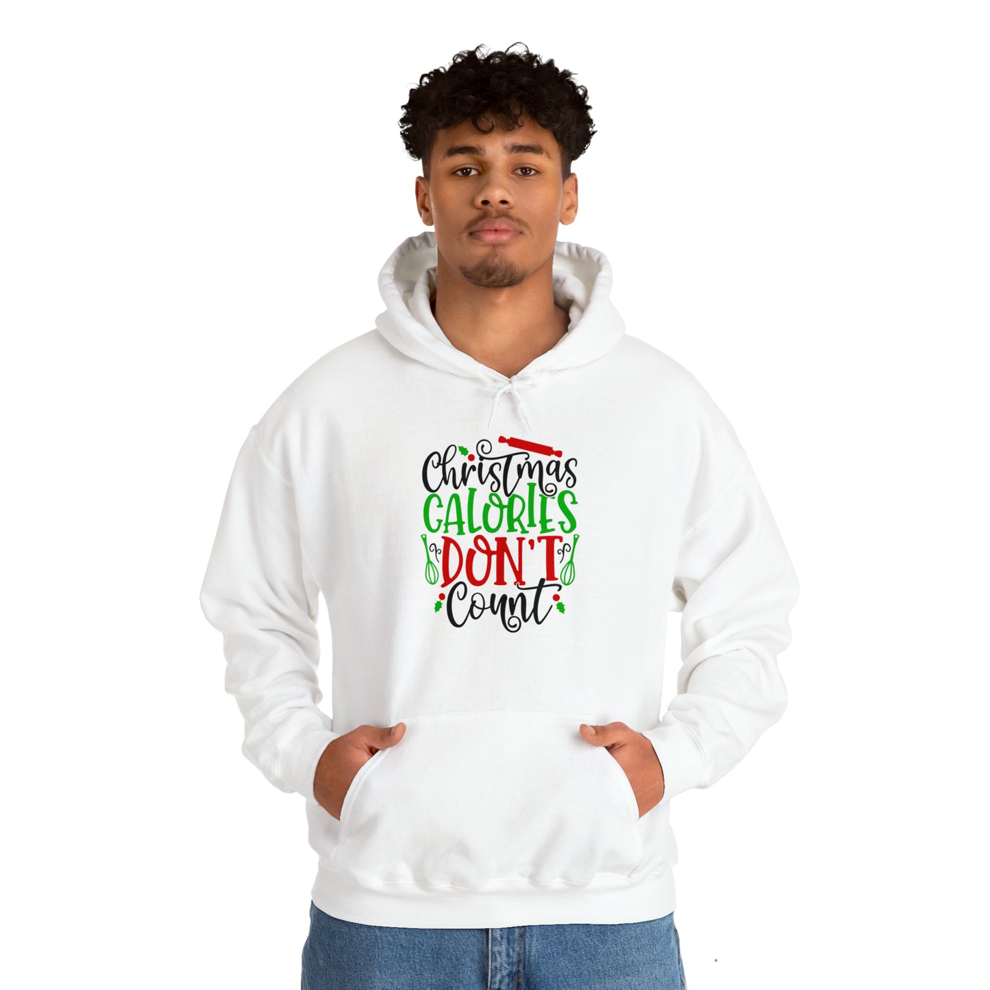 Christmas calories don't count- Unisex Heavy Blend™ Hooded Sweatshirt