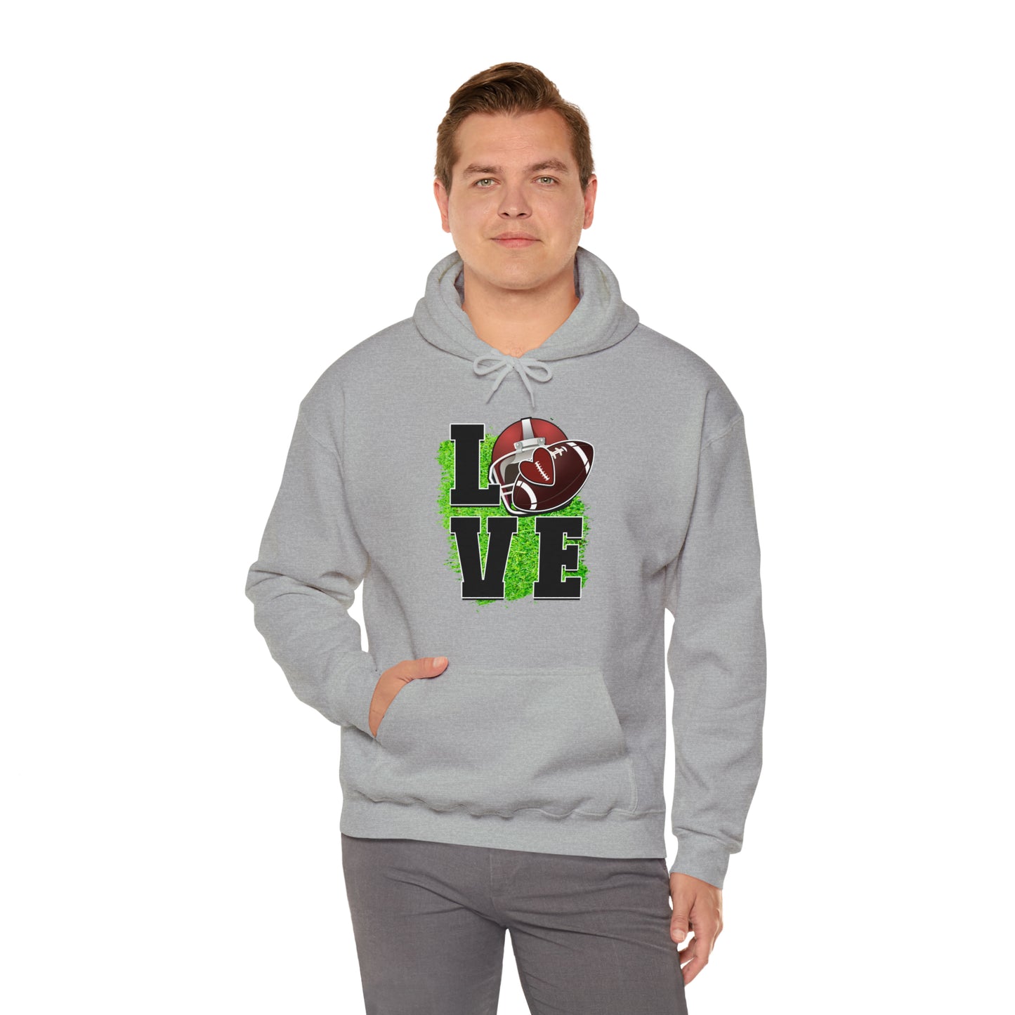 LOVE FOOTBALL- Unisex Heavy Blend™ Hooded Sweatshirt