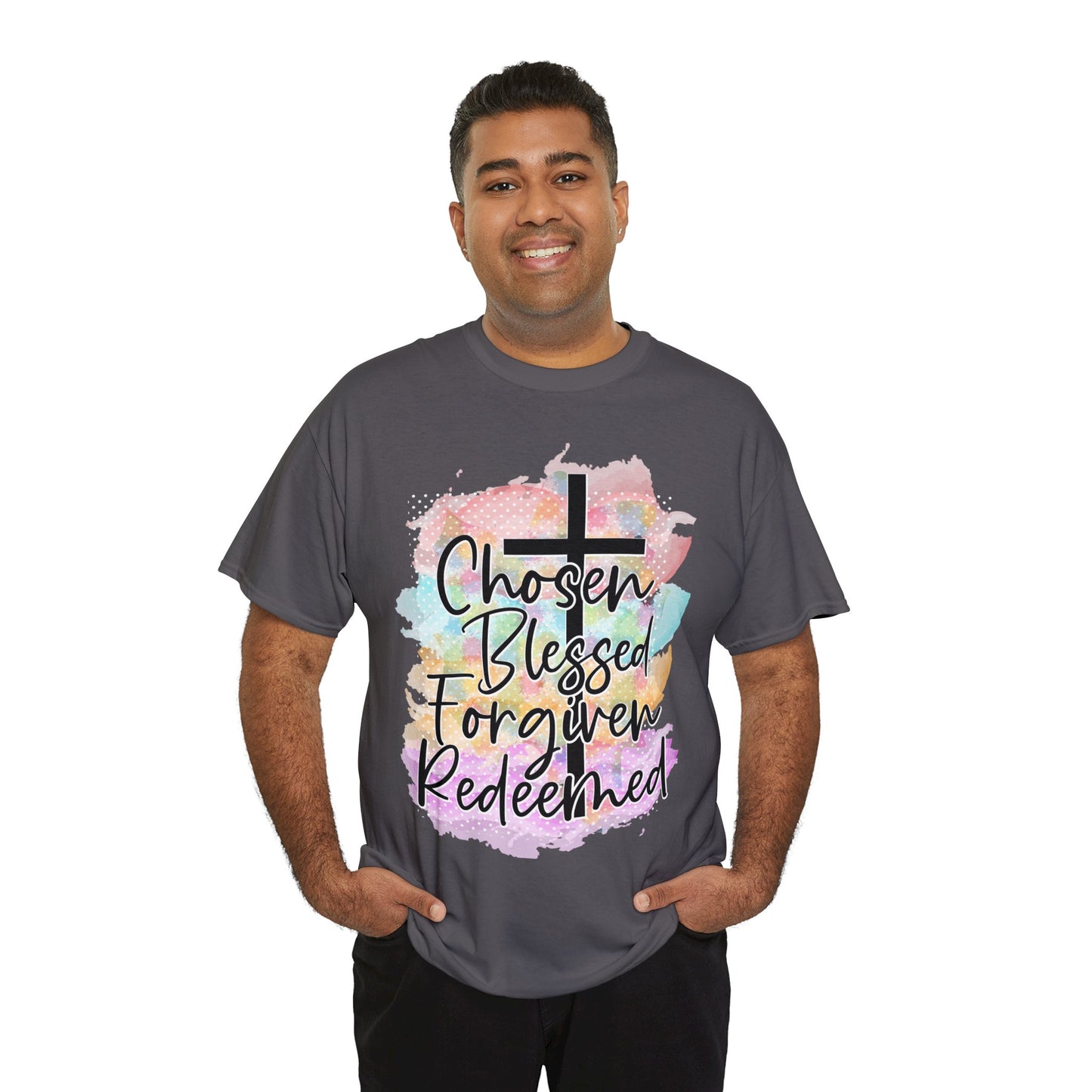 Chosen Blessed forgiven- Unisex Heavy Cotton Tee