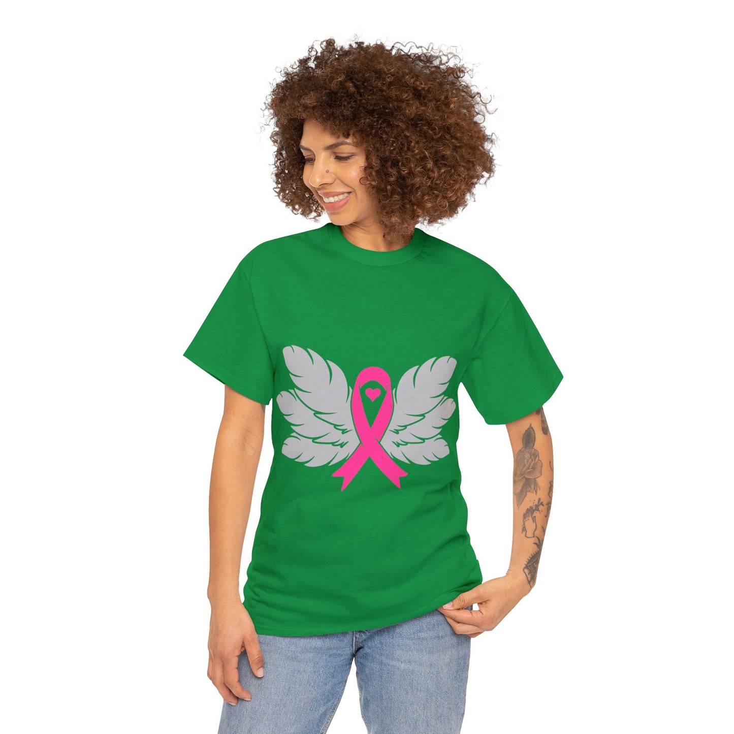 Breast Cancer Awareness -Feathers- Unisex Heavy Cotton Tee