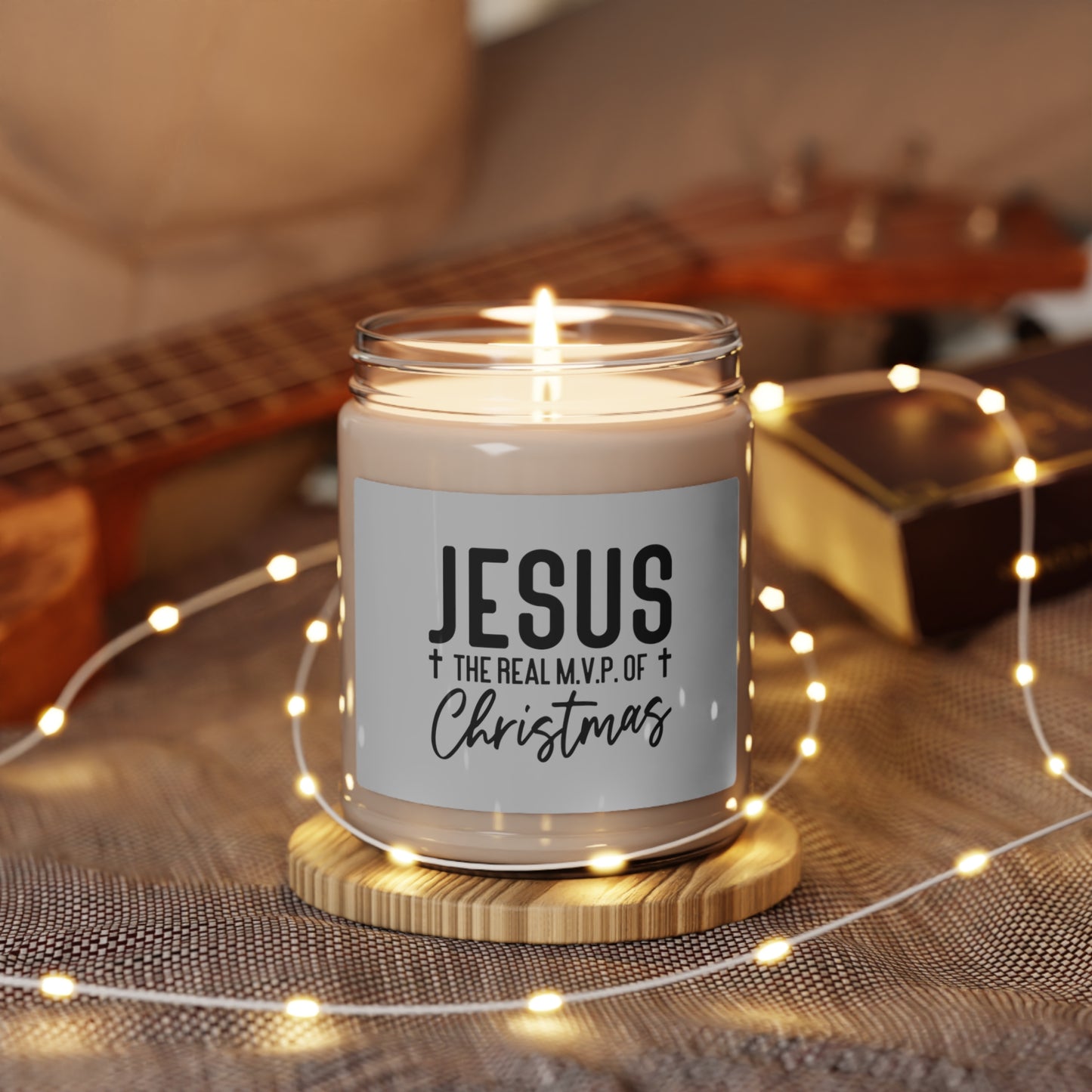 Jesus is the MVP - Cotton Scented Soy Candle, 9oz