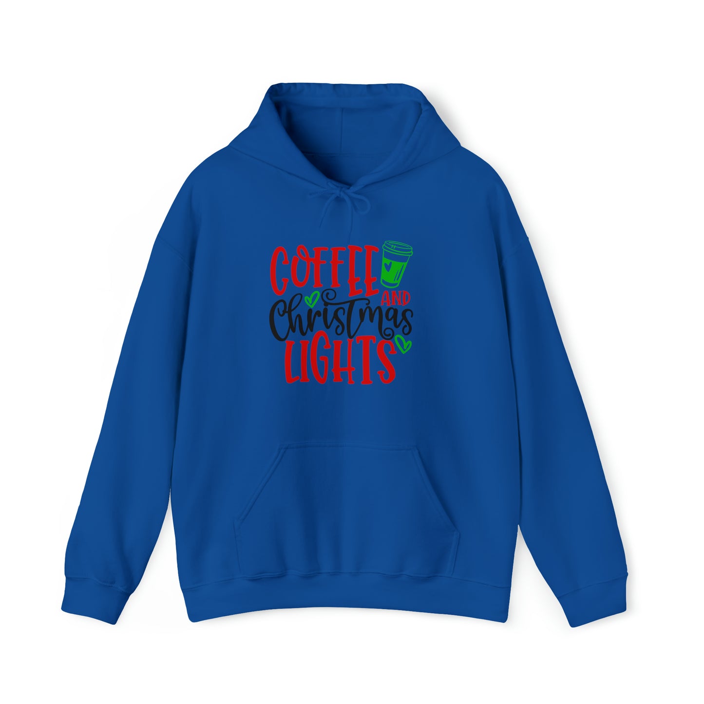 Christmas coffee lights- Unisex Heavy Blend™ Hooded Sweatshirt